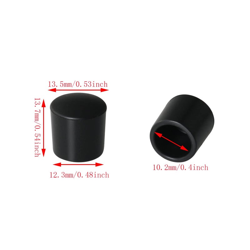 DGBRSM Door Stop Bumper Tips DGBRSM 8pcs Black 0.39 Inch Door Rubber Stop Bumper Replacement Stopper Tips Caps Protect Doors & Wall Household Door Stopper Tips Caps - Image 2